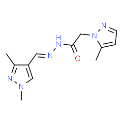 ChemSpider 2D Image | N'-[(E)-(1,3-Dimethyl-1H-pyrazol-4-yl)methylene]-2-(5-methyl-1H-pyrazol-1-yl)acetohydrazide | C12H16N6O