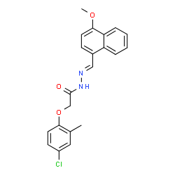 ChemSpider 2D Image | 2-(4-Chloro-2-methylphenoxy)-N'-[(E)-(4-methoxy-1-naphthyl)methylene]acetohydrazide | C21H19ClN2O3