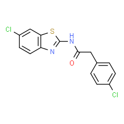 ChemSpider 2D Image | N-(6-Chloro-1,3-benzothiazol-2-yl)-2-(4-chlorophenyl)acetamide | C15H10Cl2N2OS