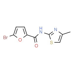 ChemSpider 2D Image | 5-Bromo-N-(4-methyl-1,3-thiazol-2-yl)-2-furamide | C9H7BrN2O2S
