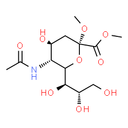 ChemSpider 2D Image | Dimethyl 5-acetamido-3,5-dideoxy-6-[(1R,2S)-1,2,3-trihydroxypropyl]-alpha-L-erythro-hex-2-ulopyranosidonate | C13H23NO9