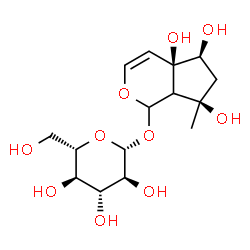 ChemSpider 2D Image | (4aR,5S,7R)-4a,5,7-Trihydroxy-7-methyl-1,4a,5,6,7,7a-hexahydrocyclopenta[c]pyran-1-yl beta-L-glucopyranoside | C15H24O10