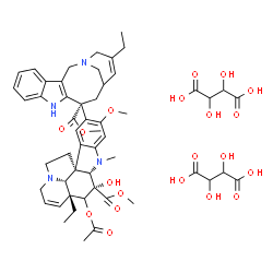 ChemSpider 2D Image | Methyl (3beta,5alpha,12beta,19alpha)-4-acetoxy-15-[(12R)-16-ethyl-12-(methoxycarbonyl)-1,10-diazatetracyclo[12.3.1.0~3,11~.0~4,9~]octadeca-3(11),4,6,8,15-pentaen-12-yl]-3-hydroxy-16-methoxy-1-methyl-6
,7-didehydroaspidospermidine-3-carboxylate 2,3-dihydroxysuccinate (1:2) | C53H66N4O20
