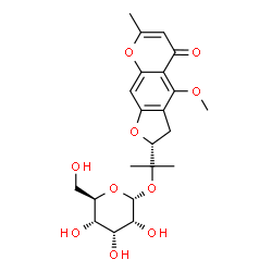 ChemSpider 2D Image | 2-[(2R)-4-Methoxy-7-methyl-5-oxo-2,3-dihydro-5H-furo[3,2-g]chromen-2-yl]-2-propanyl alpha-D-allopyranoside | C22H28O10