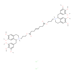 ChemSpider 2D Image | 2,2'-[(1,8-Dioxo-4-octene-1,8-diyl)bis(oxy-3,1-propanediyl)]bis[6,7-dimethoxy-2-methyl-1-(3,4,5-trimethoxybenzyl)-1,2,3,4-tetrahydroisoquinolinium] dichloride | C58H80Cl2N2O14