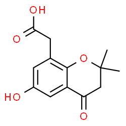 ChemSpider 2D Image | (6-Hydroxy-2,2-dimethyl-4-oxo-3,4-dihydro-2H-chromen-8-yl)acetic acid | C13H14O5