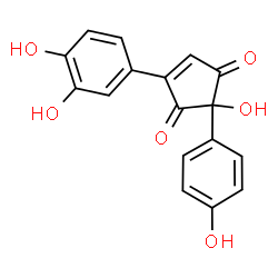 ChemSpider 2D Image | 4-(3,4-Dihydroxyphenyl)-2-hydroxy-2-(4-hydroxyphenyl)-4-cyclopentene-1,3-dione | C17H12O6