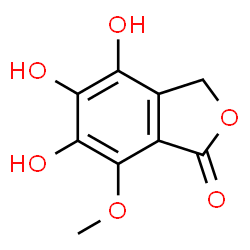 ChemSpider 2D Image | 4,5,6-Trihydroxy-7-methoxy-2-benzofuran-1(3H)-one | C9H8O6