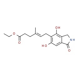 ChemSpider 2D Image | Ethyl (4E)-6-(4,6-dihydroxy-1-oxo-2,3-dihydro-1H-isoindol-5-yl)-4-methyl-4-hexenoate | C17H21NO5
