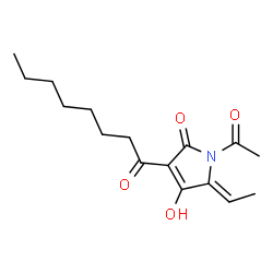 ChemSpider 2D Image | (5Z)-1-Acetyl-5-ethylidene-4-hydroxy-3-octanoyl-1,5-dihydro-2H-pyrrol-2-one | C16H23NO4