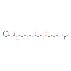 ChemSpider 2D Image | N-(5-Acetamidopentyl)-N-hydroxy-N'-{5-[hydroxy(phenylacetyl)amino]pentyl}succinamide | C24H38N4O6