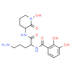 ChemSpider 2D Image | N-{5-Amino-1-[(1-hydroxy-2-oxo-3-piperidinyl)amino]-1-oxo-2-pentanyl}-2,3-dihydroxybenzamide | C17H24N4O6