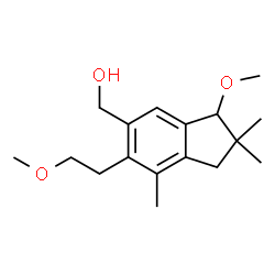 ChemSpider 2D Image | [3-Methoxy-6-(2-methoxyethyl)-2,2,7-trimethyl-2,3-dihydro-1H-inden-5-yl]methanol | C17H26O3