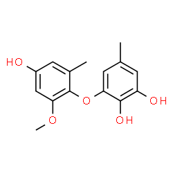 ChemSpider 2D Image | 3-(4-Hydroxy-2-methoxy-6-methylphenoxy)-5-methyl-1,2-benzenediol | C15H16O5