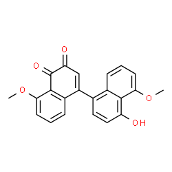 ChemSpider 2D Image | 4'-Hydroxy-5,5'-dimethoxy-1,1'-binaphthalene-3,4-dione | C22H16O5