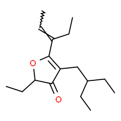 ChemSpider 2D Image | 2-Ethyl-4-(2-ethylbutyl)-5-[(2E)-2-penten-3-yl]-3(2H)-furanone | C17H28O2