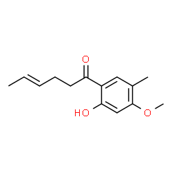 ChemSpider 2D Image | (4E)-1-(2-Hydroxy-4-methoxy-5-methylphenyl)-4-hexen-1-one | C14H18O3