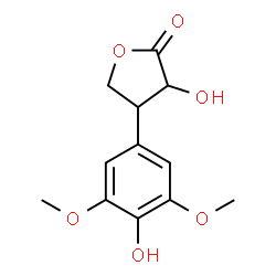 ChemSpider 2D Image | 3-Hydroxy-4-(4-hydroxy-3,5-dimethoxyphenyl)dihydro-2(3H)-furanone | C12H14O6