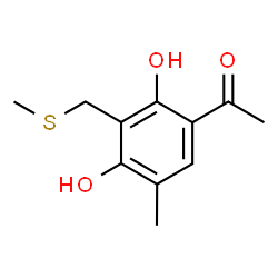 ChemSpider 2D Image | 1-{2,4-Dihydroxy-5-methyl-3-[(methylsulfanyl)methyl]phenyl}ethanone | C11H14O3S