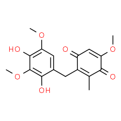 ChemSpider 2D Image | 2-(2,4-Dihydroxy-3,5-dimethoxybenzyl)-5-methoxy-3-methyl-1,4-benzoquinone | C17H18O7