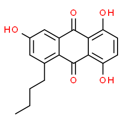 ChemSpider 2D Image | 1-Butyl-3,5,8-trihydroxy-9,10-anthraquinone | C18H16O5