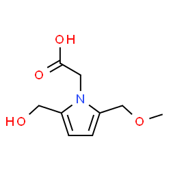 ChemSpider 2D Image | [2-(Hydroxymethyl)-5-(methoxymethyl)-1H-pyrrol-1-yl]acetic acid | C9H13NO4