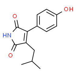 ChemSpider 2D Image | 3-(4-Hydroxyphenyl)-4-isobutyl-1H-pyrrole-2,5-dione | C14H15NO3