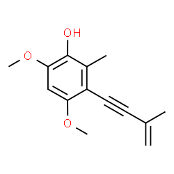 ChemSpider 2D Image | 4,6-Dimethoxy-2-methyl-3-(3-methyl-3-buten-1-yn-1-yl)phenol | C14H16O3