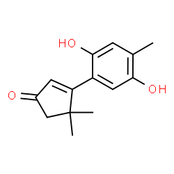 ChemSpider 2D Image | 3-(2,5-Dihydroxy-4-methylphenyl)-4,4-dimethyl-2-cyclopenten-1-one | C14H16O3