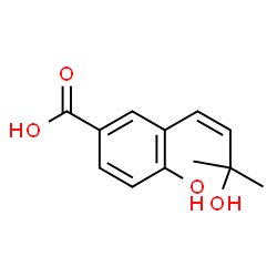 ChemSpider 2D Image | 4-Hydroxy-3-[(1Z)-3-hydroxy-3-methyl-1-buten-1-yl]benzoic acid | C12H14O4