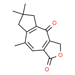 ChemSpider 2D Image | 6,6,8-Trimethyl-3,5,6,7-tetrahydroazuleno[5,6-c]furan-1,4-dione | C15H16O3