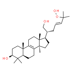 ChemSpider 2D Image | (3beta,23E)-25-Hydroperoxylanosta-8,23-diene-3,21-diol | C30H50O4