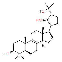 ChemSpider 2D Image | (3beta,21R,24R)-21,24-Cyclolanost-8-ene-3,21,25-triol | C30H50O3