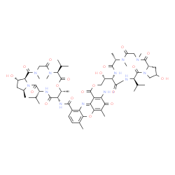 ChemSpider 2D Image | (2R)-2-Hydroxy-2-[(6S,9S,12R,17aS)-16-hydroxy-12-isopropyl-2,5,6-trimethyl-1,4,7,10,13-pentaoxohexadecahydro-1H-pyrrolo[1,2-a][1,4,7,10,13]pentaazacyclopentadecin-9-yl]ethyl 2-amino-9-{[(6S,9R,10S,13R
,16S,18S,18aS)-18-hydroxy-6,13-diisopropyl-2,5,9,16-tetramethyl-1,4,7,11,14-pentaoxohexadecahydro-1H-pyrrolo[2,1-i][1,4,7,10,13]oxatetraazacyclohexadecin-10-yl]carbamoyl}-4,6-dimethyl-3-oxo-3H-phenoxa
zine-1-carboxylate | C61H84N12O19