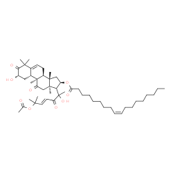 ChemSpider 2D Image | (2S,4R,9beta,16alpha,17xi,20xi,23E)-25-Acetoxy-2,20-dihydroxy-9,10,14-trimethyl-1,11,22-trioxo-4,9-cyclo-9,10-secocholesta-5,23-dien-16-yl (9Z)-9-octadecenoate | C50H78O9