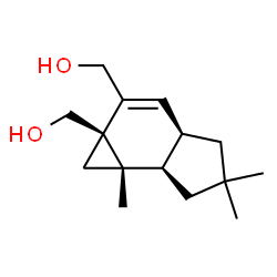 ChemSpider 2D Image | [(1aR,3aR,6aR,6bS)-5,5,6b-Trimethyl-3a,4,5,6,6a,6b-hexahydrocyclopropa[e]indene-1a,2(1H)-diyl]dimethanol | C15H24O2