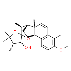 ChemSpider 2D Image | (1'R,3R,4S,10'R,11'R,12'S)-5'-Methoxy-4,5,5,6',10',12'-hexamethyl-4,5-dihydro-3H-spiro[furan-2,13'-[14]oxatetracyclo[9.3.2.0~1,10~.0~2,7~]hexadeca[2,4,6,8]tetraen]-3-ol | C25H34O4