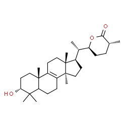 ChemSpider 2D Image | (3alpha,5xi,22S,25R)-3-Hydroxy-22,26-epoxylanost-8-en-26-one | C30H48O3