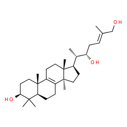 ChemSpider 2D Image | (3beta,22S,24E)-Lanosta-8,24-diene-3,22,26-triol | C30H50O3