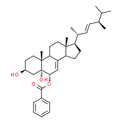 ChemSpider 2D Image | (3beta,5alpha,6alpha,9xi,14xi,22E)-3,5-Dihydroxyergosta-7,22-dien-6-yl benzoate | C35H50O4