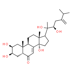ChemSpider 2D Image | (2beta,3beta,5beta,17xi,20xi,22R)-2,3,14,20,22-Pentahydroxyergosta-7,24(28)-dien-6-one | C28H44O6