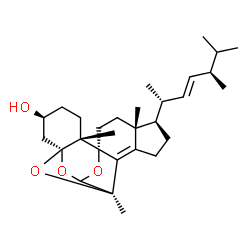 ChemSpider 2D Image | (1R,4R,5R,10S,13R,15S,18R)-5-[(2R,3E,5R)-5,6-Dimethyl-3-hepten-2-yl]-4,10,18-trimethyl-12,19,20-trioxahexacyclo[9.7.1.1~10,13~.0~1,9~.0~4,8~.0~13,18~]icos-8-en-15-ol | C29H44O4