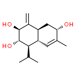 ChemSpider 2D Image | (1R,2S,3S,4aS,6S,8aS)-1-Isopropyl-7-methyl-4-methylene-1,2,3,4,4a,5,6,8a-octahydro-2,3,6-naphthalenetriol | C15H24O3
