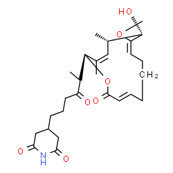 ChemSpider 2D Image | 4-{(5R)-5-[(2S,3Z,5S,6S,7E,12E)-6-Hydroxy-7-methoxy-3,5-dimethyl-14-oxooxacyclotetradeca-3,7,12-trien-2-yl]-4-oxohexyl}-2,6-piperidinedione | C27H39NO7
