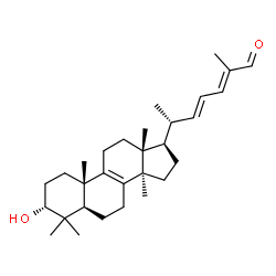 ChemSpider 2D Image | (3alpha,22E,24E)-3-Hydroxylanosta-8,22,24-trien-26-al | C30H46O2