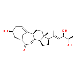 ChemSpider 2D Image | (2R,5R,6R,9R,13S,15S)-6-[(2E,4R,5R)-4,5-Dihydroxy-2-hexen-2-yl]-15-hydroxy-5-methyltetracyclo[11.4.1.0~2,10~.0~5,9~]octadeca-1(17),10-dien-12-one | C25H36O4