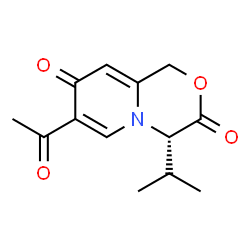 ChemSpider 2D Image | (4S)-7-Acetyl-4-isopropylpyrido[2,1-c][1,4]oxazine-3,8(1H,4H)-dione | C13H15NO4