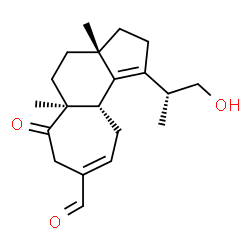 ChemSpider 2D Image | (3aS,5aS,10aS)-1-[(2R)-1-Hydroxy-2-propanyl]-3a,5a-dimethyl-6-oxo-2,3,3a,4,5,5a,6,7,10,10a-decahydrocyclohepta[e]indene-8-carbaldehyde | C20H28O3