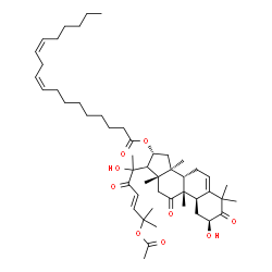 ChemSpider 2D Image | (2S,4R,9beta,16alpha,17xi,20xi,23E)-25-Acetoxy-2,20-dihydroxy-9,10,14-trimethyl-1,11,22-trioxo-4,9-cyclo-9,10-secocholesta-5,23-dien-16-yl (9Z,12Z)-9,12-octadecadienoate | C50H76O9