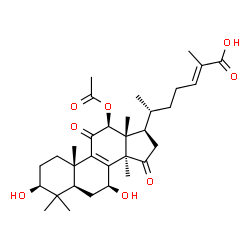 ChemSpider 2D Image | (3beta,7beta,12beta,24E)-12-Acetoxy-3,7-dihydroxy-11,15-dioxolanosta-8,24-dien-26-oic acid | C32H46O8